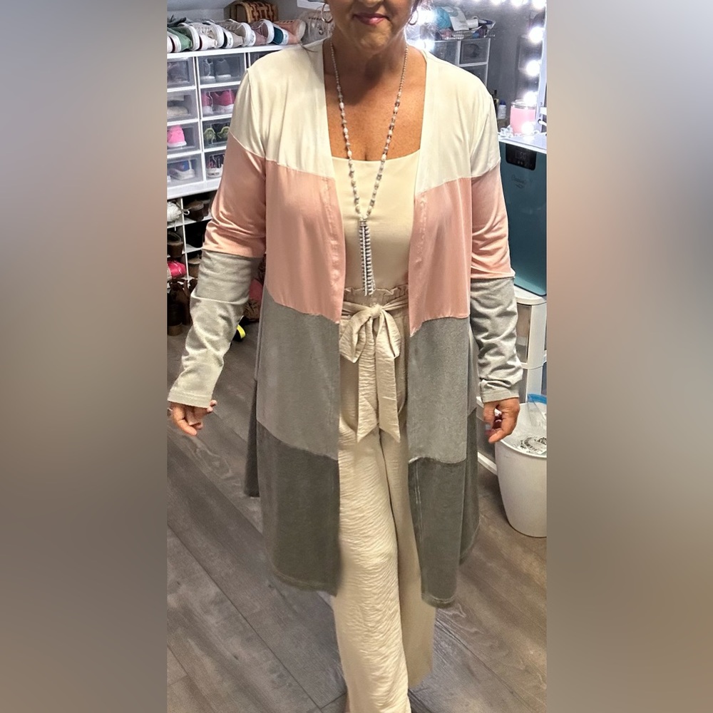 Color block cardigan